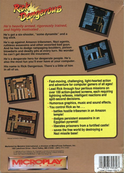 Rick Dangerous — box-2D-back (US)
