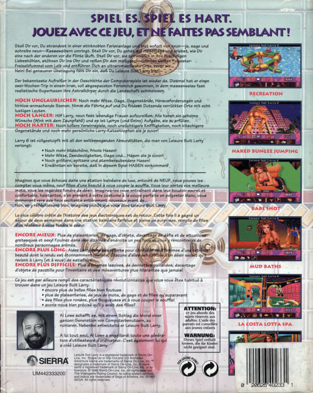 Leisure Suit Larry 6 - Shape Up Or Slip Out — box-2D-back (EU)