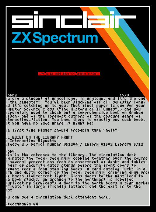 ZxZvm - All Quiet on the Library Front - An Interactive Vignette box art