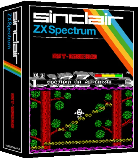 Dizzy 'B' - Treasure Island — box-3D (SS)