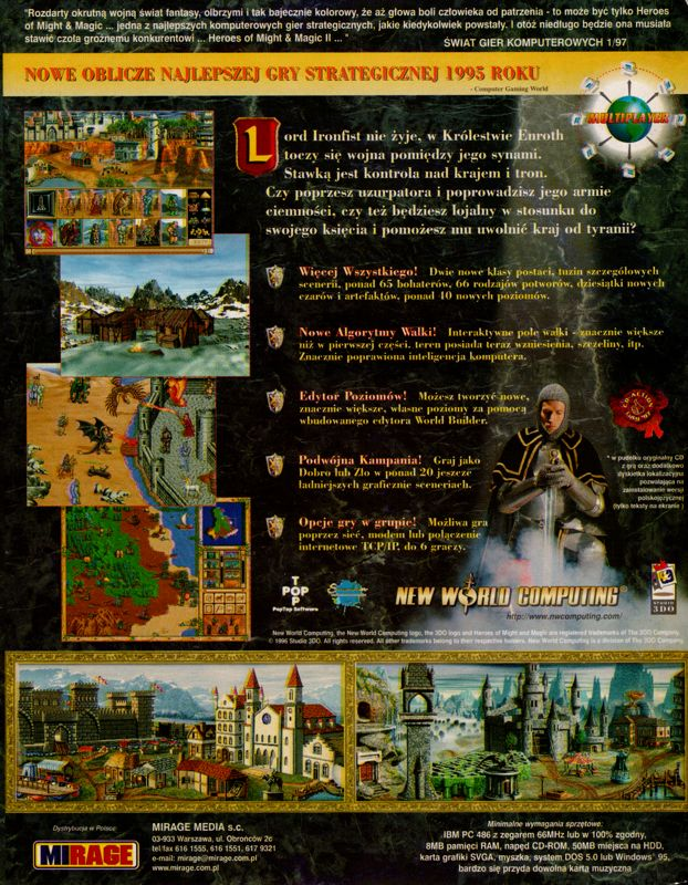 Heroes of Might and Magic 2 - The Succession Wars — box-2D-back (PL)