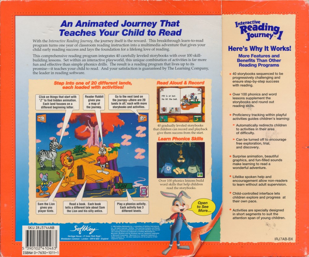 Reader Rabbit's Reading Journey 1 — box-2D-back (WOR)