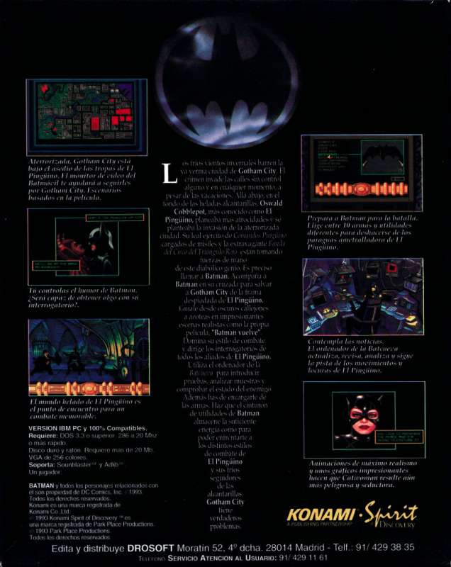 Batman Returns — box-2D-back (SP)