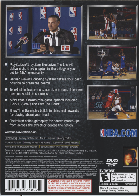 NBA 08 featuring the Life Vol. 3 — box-2D-back (US)
