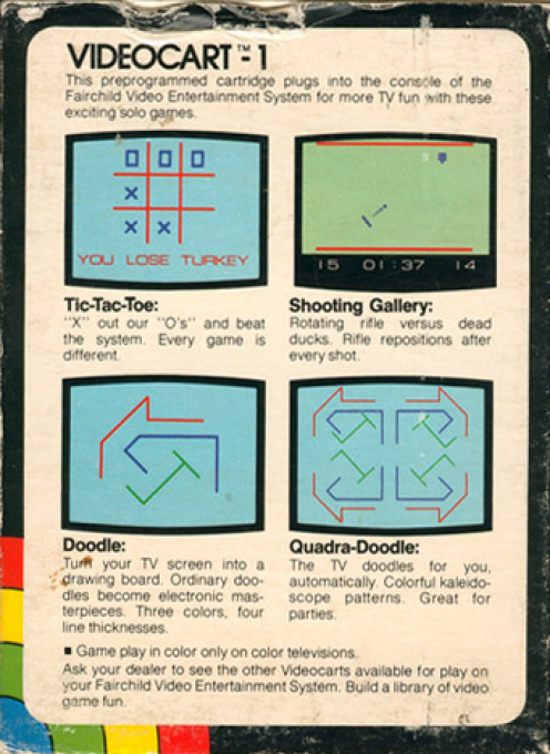 Videocart-1 - Tic-tac-toe, Shooting Gallery, Doodle, Quadra-doodle — box-2D-back (SE)