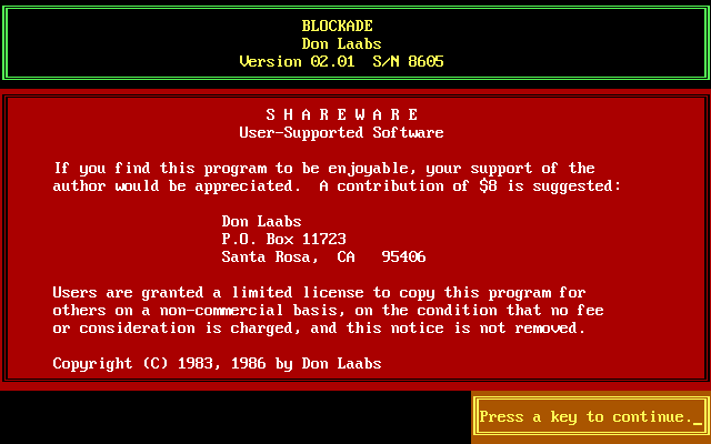 Blockade box art