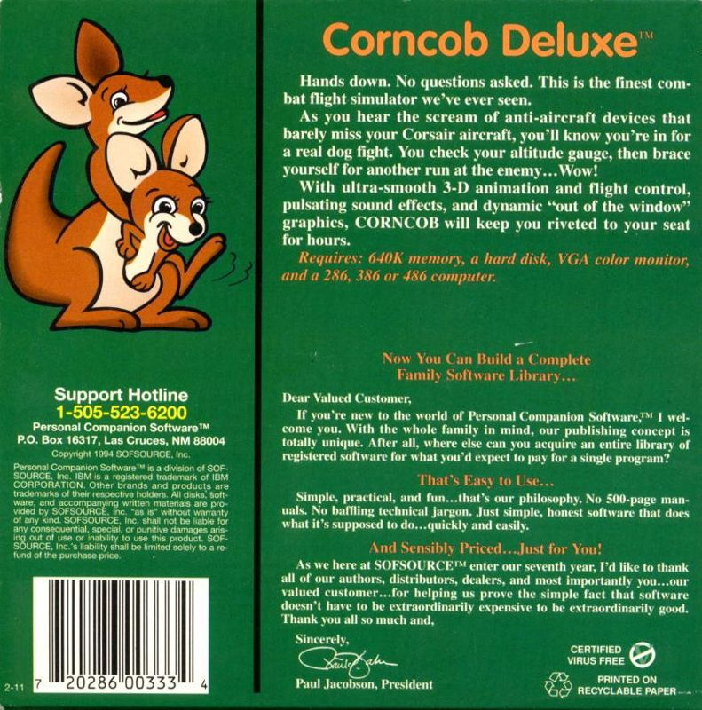 Corncob Deluxe — box-2D-back (US)