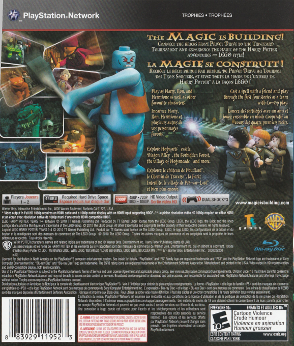 LEGO Harry Potter - Years 1-4 — box-2D-back (CA)