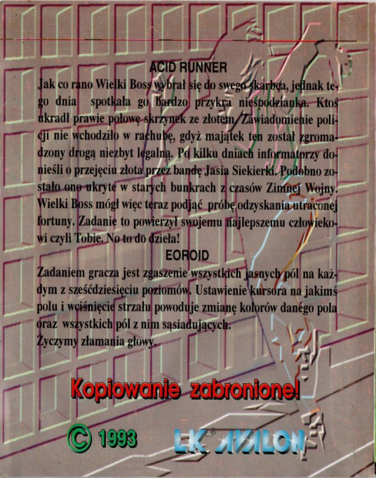 Acid Runner — box-2D-back (PL)