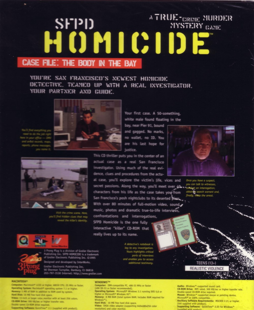 SFPD Homicide / Case File: The Body in the Bay — box-2D-back (WOR)
