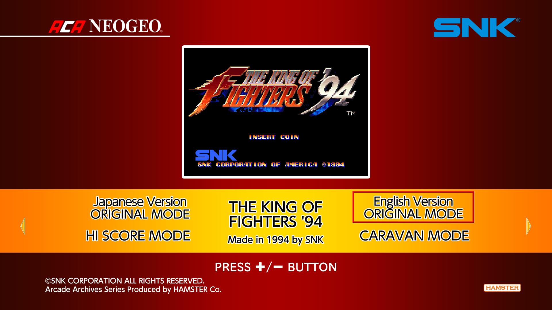Aca Neogeo The King Of Fighters '94 — sstitle (WOR)