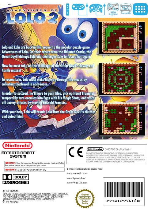 Adventures Of Lolo 2 — box-2D-back (EU)