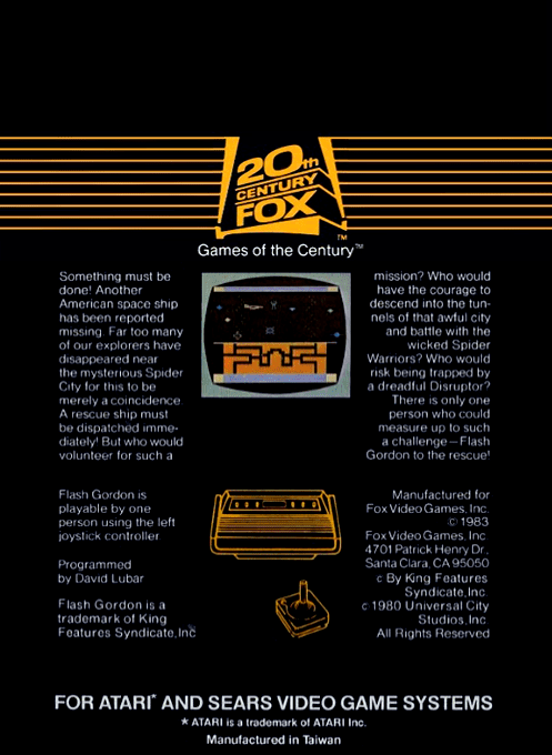 Flash Gordon — box-2D-back (US)