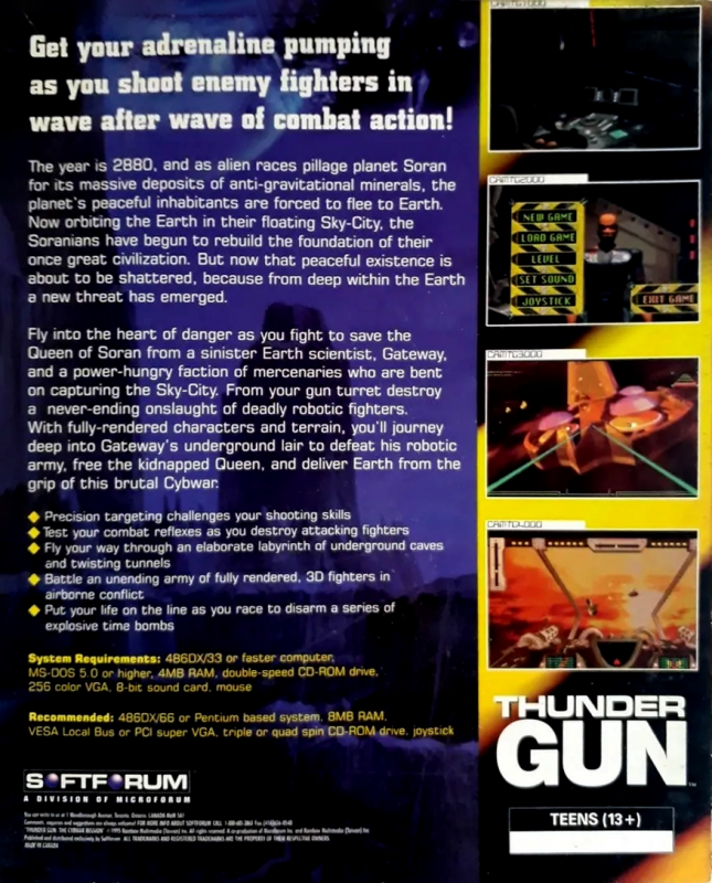 Thundergun - The Cybwar Mission — box-2D-back (US)