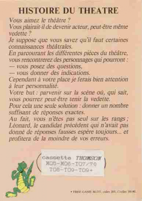 Histoire De Theatre — box-2D-back (WOR)