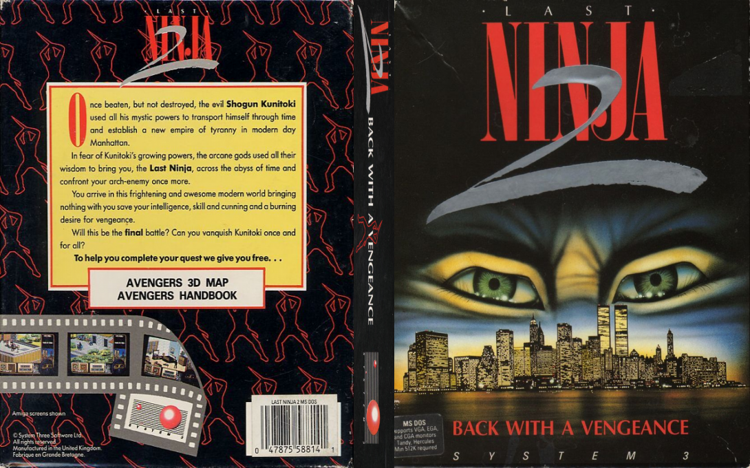Last Ninja 2 - Back with a Vengeance — box-texture (EU)