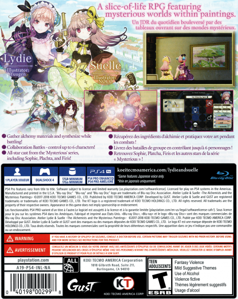 Atelier Lydie & Suelle - The Alchemists and the Mysterious Paintings — box-2D-back (US)