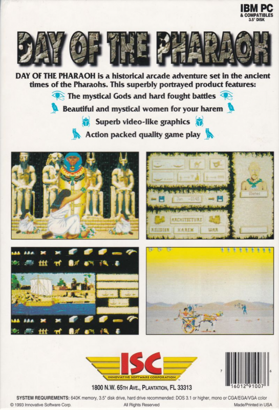 Day Of The Pharaoh — box-2D-back (US)