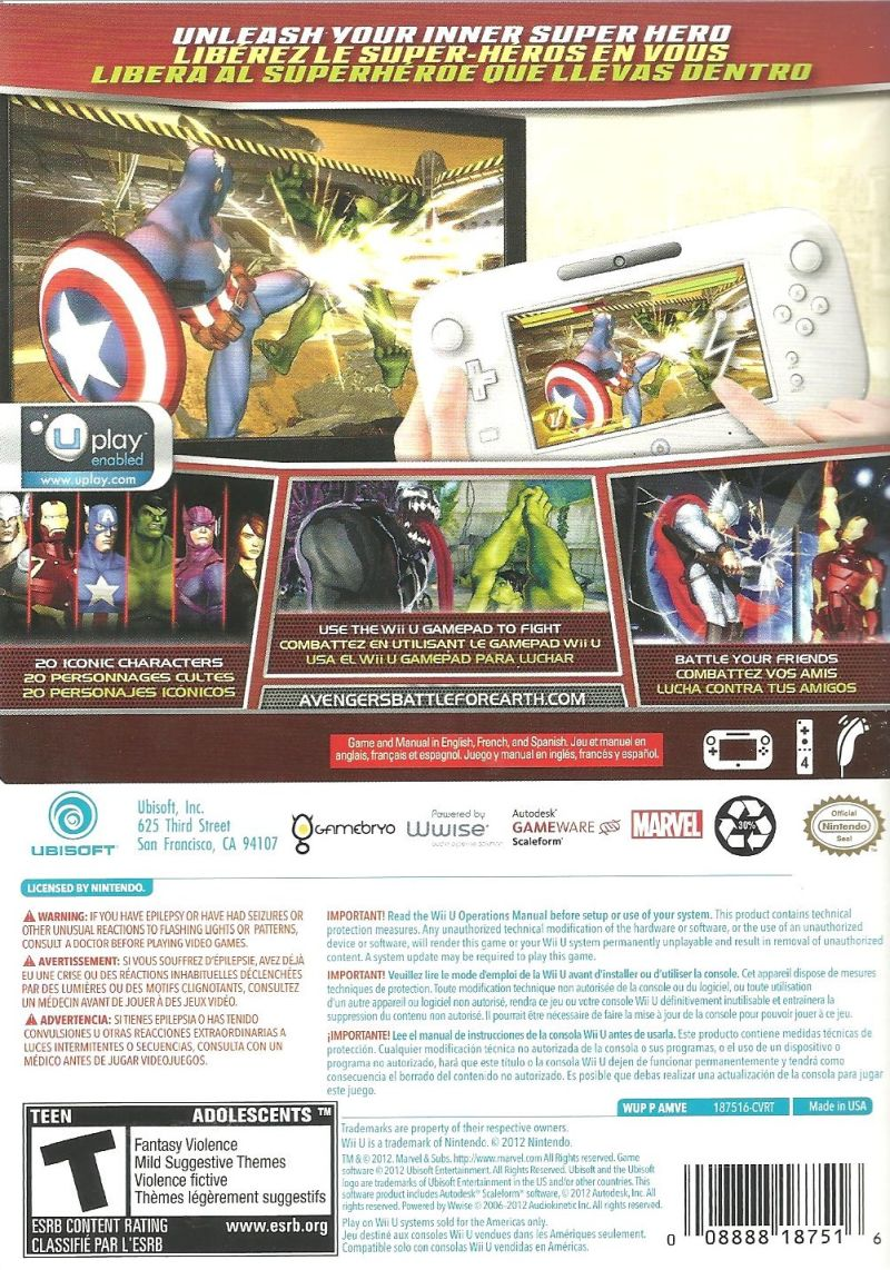 Marvel Avengers - Battle for Earth — box-2D-back (CA)