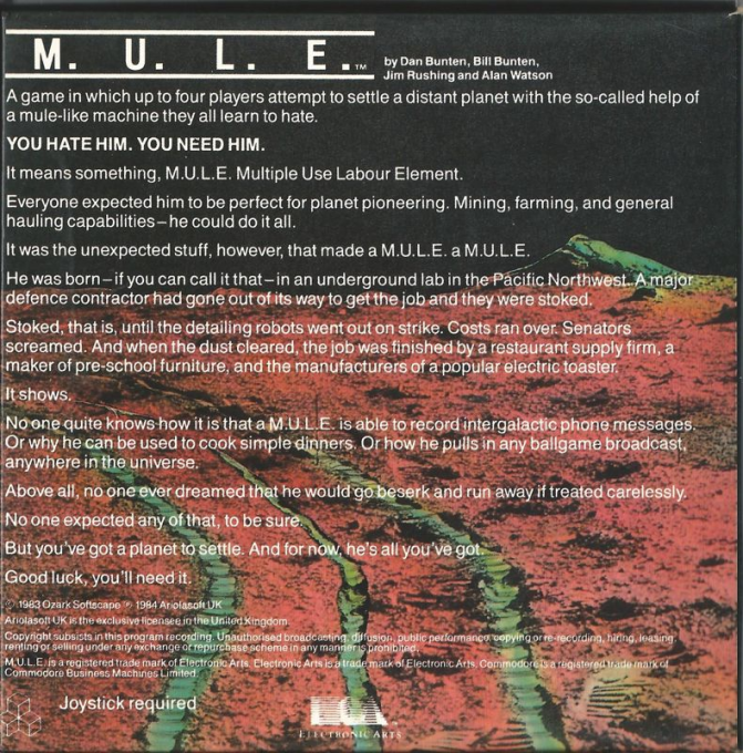 M.U.L.E. — box-2D-back (EU)