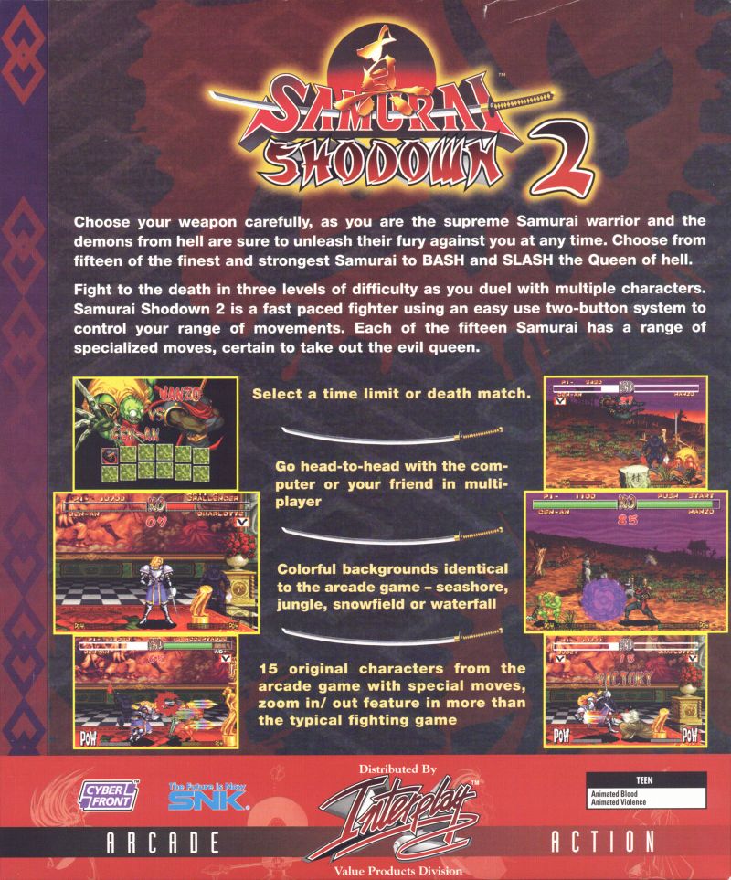 Samurai Shodown II — box-2D-back (US)