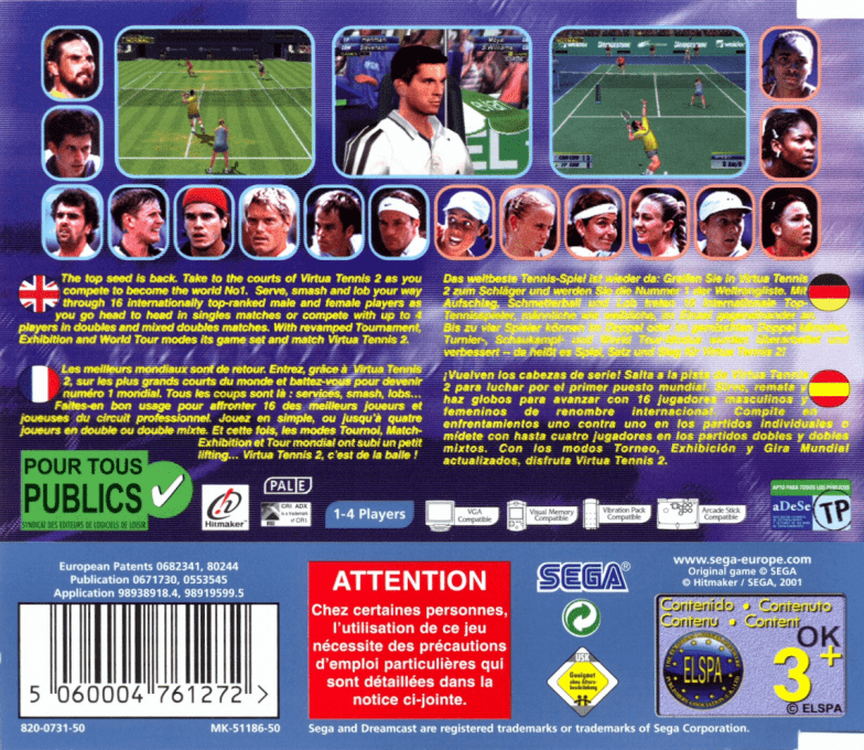 Power Smash 2 - Sega Professional Tennis — box-2D-back (EU)