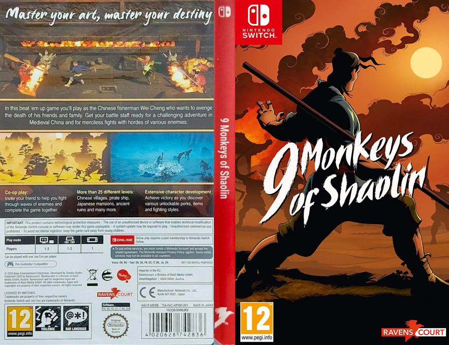 9 Monkeys of Shaolin — box-texture (EU)