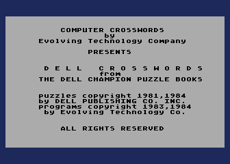 Computer Crosswords - Dell — sstitle (WOR)