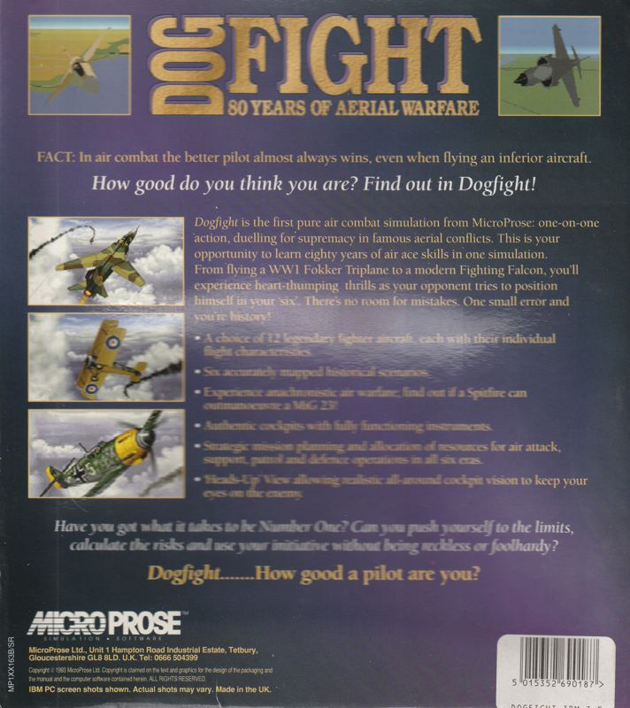 Dogfight - 80 Years of Aerial Warfare — box-2D-back (EU)