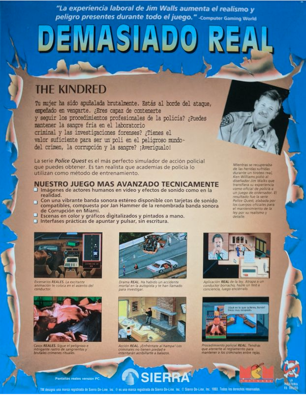 Police Quest 3 - The Kindred — box-2D-back (SP)