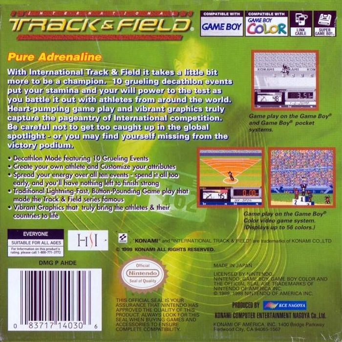 International Track & Field — box-2D-back (US)