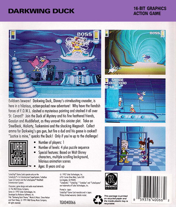 Darkwing Duck — box-2D-back (US)