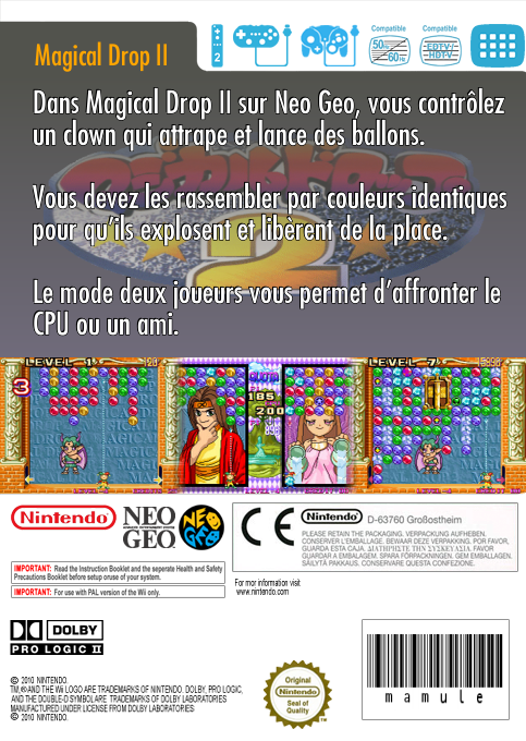 Magical Drop 2 — box-2D-back (FR)