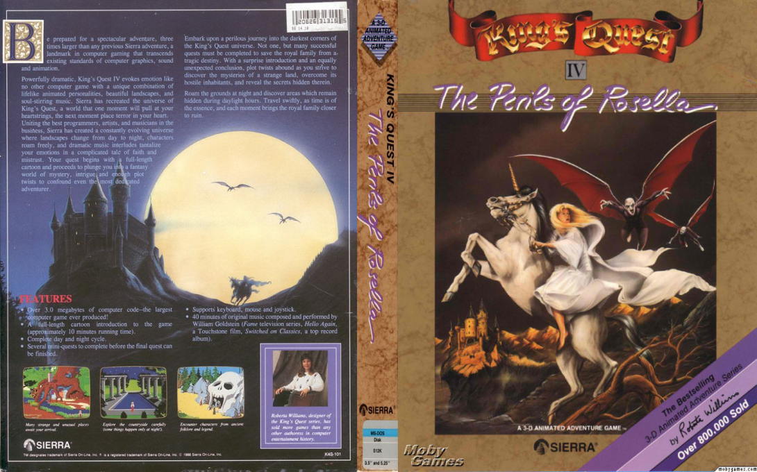 King's Quest 4 - The Perils Of Rosella — box-texture (US)