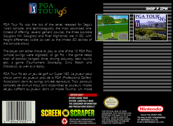 Pga Tour 96 — box-2D-back (SS)