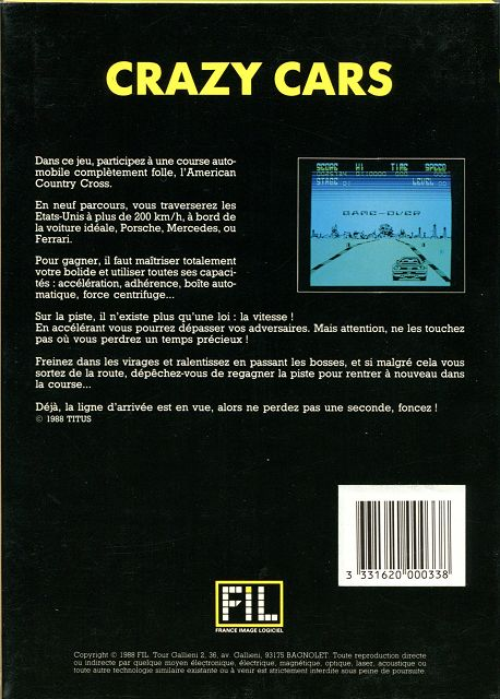 Crazy Cars — box-2D-back (FR)