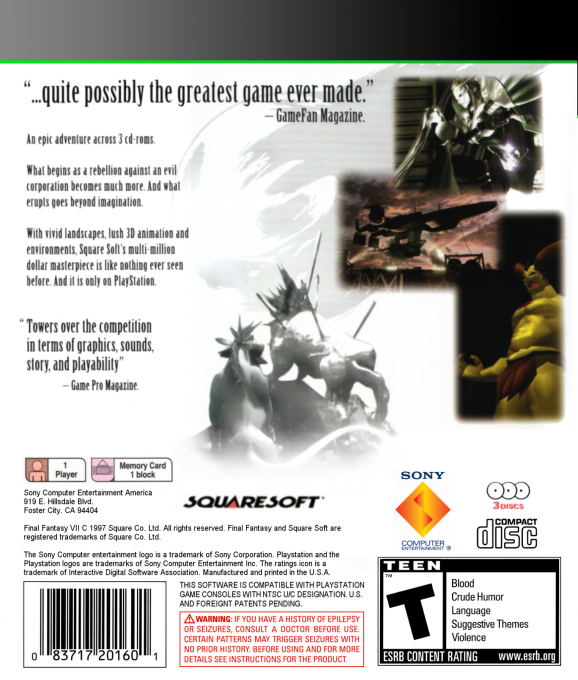 Final Fantasy 7 — box-2D-back (US)