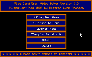 Five Card Draw Video Poker box art