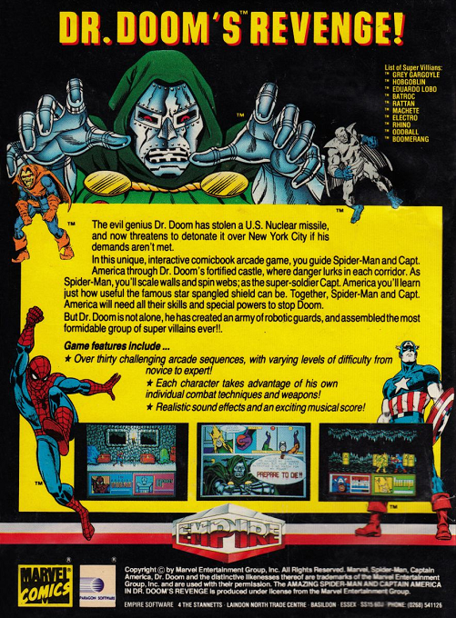Amazing Spider-man And Captain America In Dr. Doom's Revenge!, The — box-2D-back (EU)