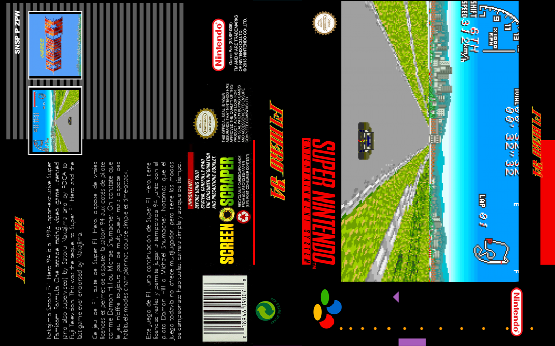 Nakajima Satoru Kanshuu - F-1 Hero '94 — box-texture (SS)