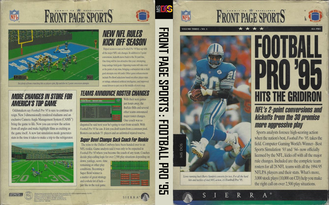 Front Page Sports - Football Pro '95 — box-texture (US)