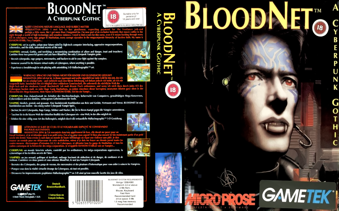 BloodNet - A Cyberpunk Gothic — box-texture (EU)