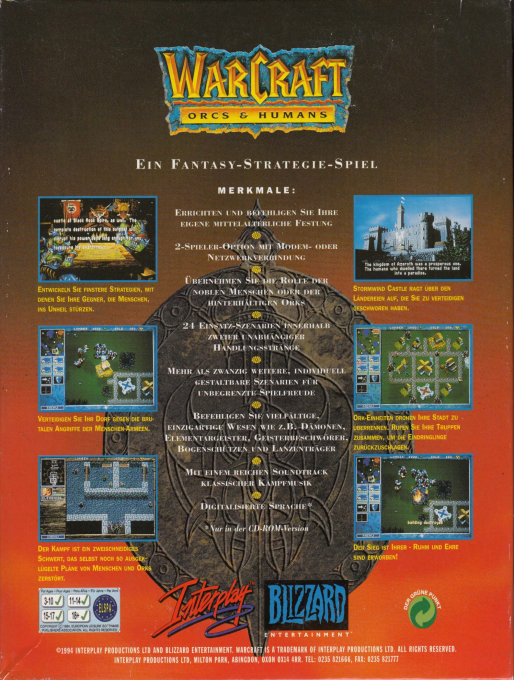 Warcraft - Orcs And Humans — box-2D-back (DE)
