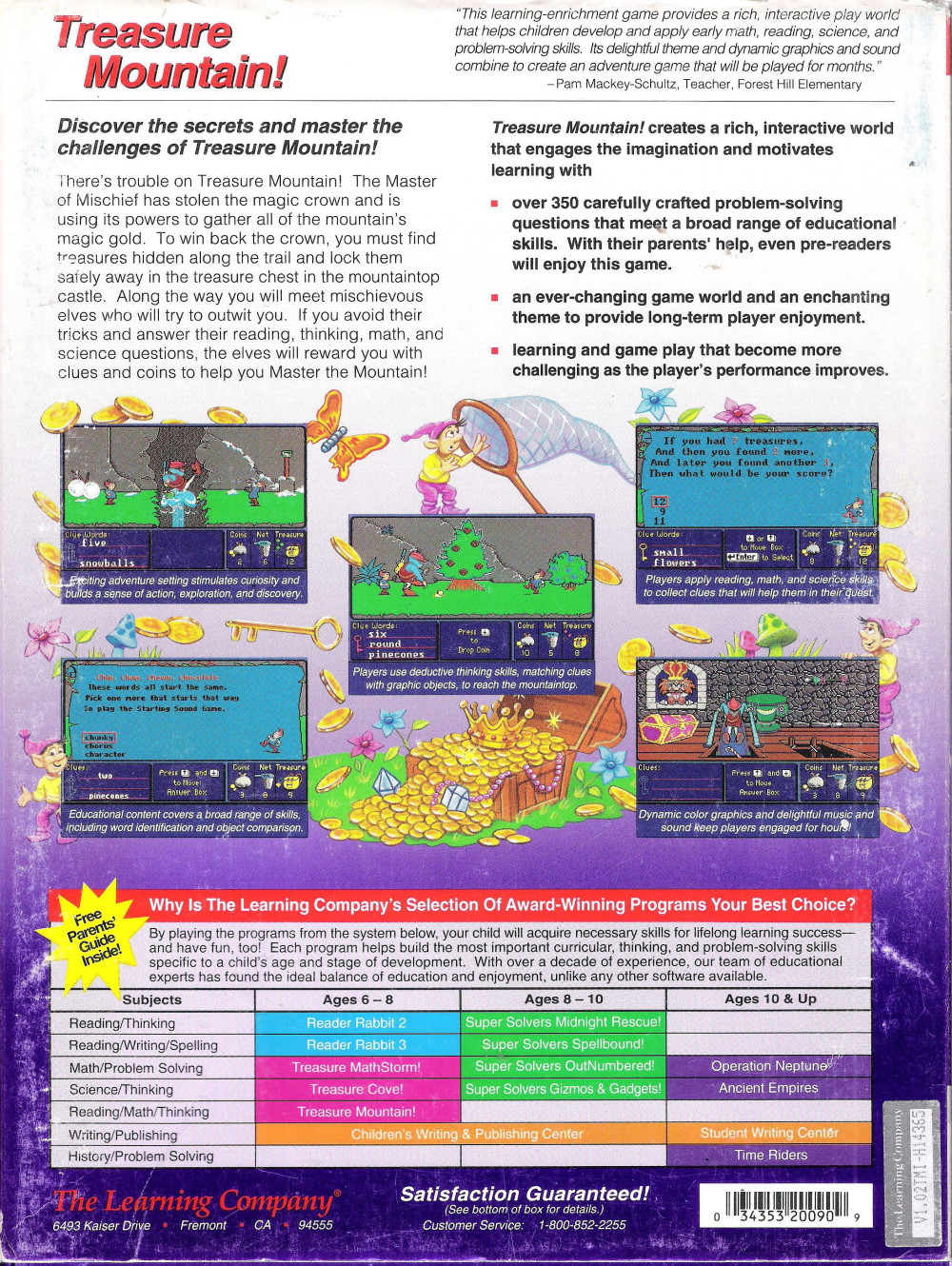 Treasure Mountain! — box-2D-back (WOR)