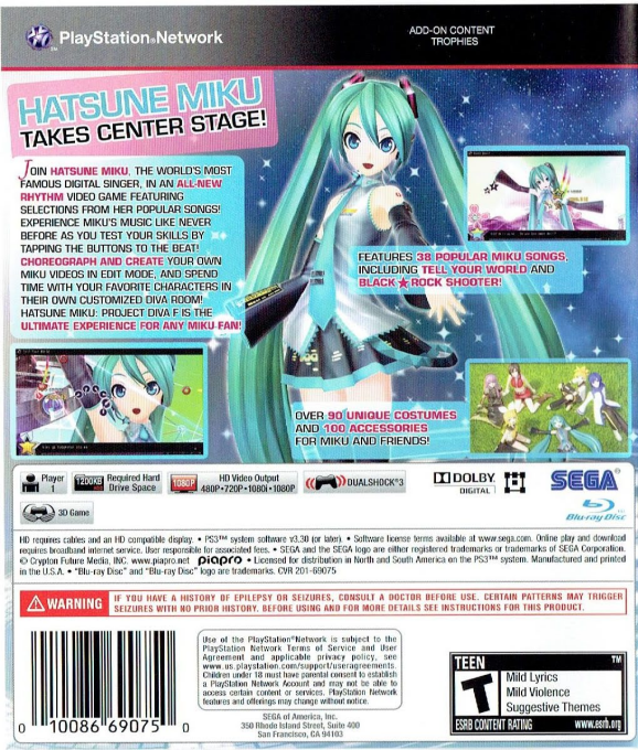 Hatsune Miku - Project Diva F — box-2D-back (US)