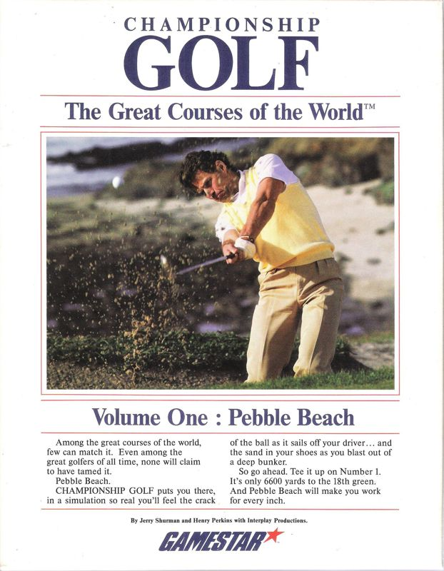 Championship Golf - The Great Courses Of The World - Volume I Pebble Beach box art