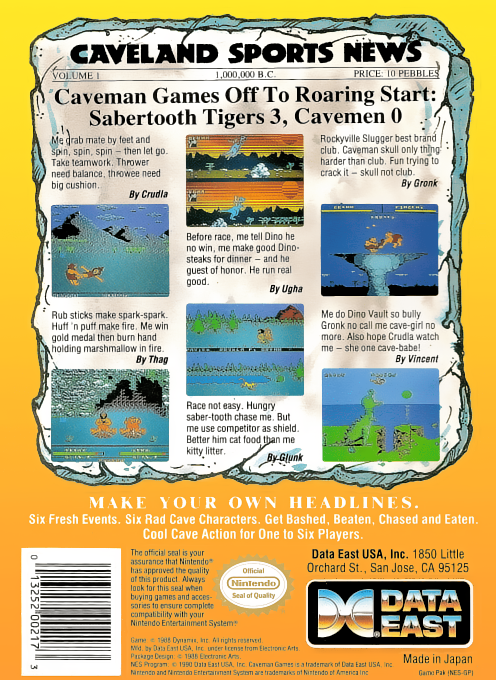 Caveman Games — box-2D-back (US)