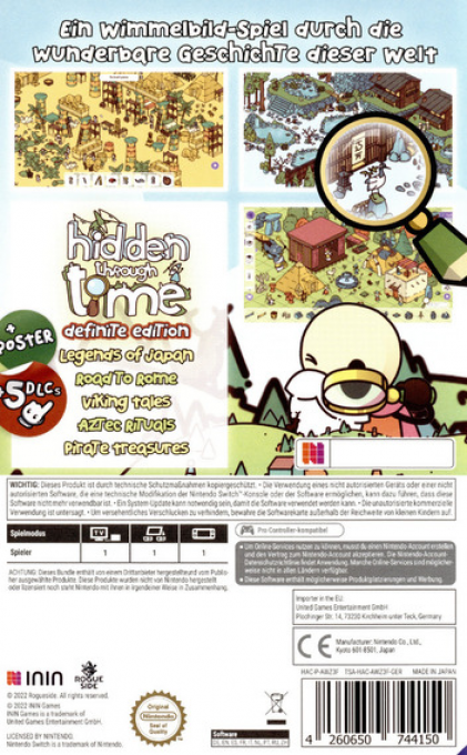 Hidden Through Time - Definitive Edition — box-2D-back (DE)