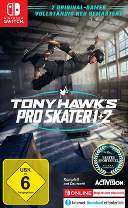 Tony Hawk's Pro Skater 1 plus 2 — box-2D (DE)