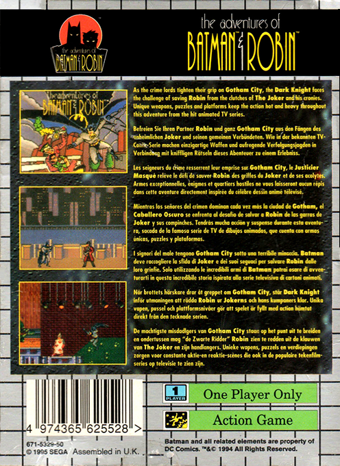 Adventures Of Batman And Robin, The — box-2D-back (EU)